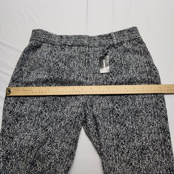 Express Womens Pants Columnist Ankle Size 4 Knit Mid Rise Herringbone Print NWT - Picture 11 of 16